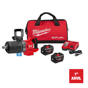 Milwaukee 2868-22HD M18 FUEL 18V Lithium-Ion Brushless Cordless 1 in. Impact Wrench with D-Handle Kit with Two 12.0 Ah Batteries and Charger