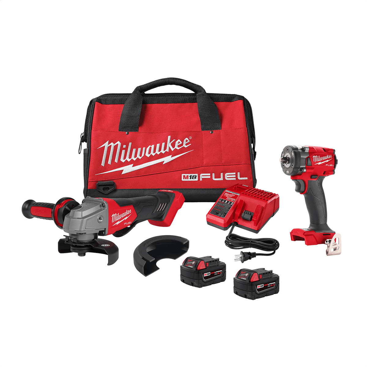 Milwaukee Tool M18 FUEL Compact Impact Wrench and Grinder 2-Tool Combo Kit