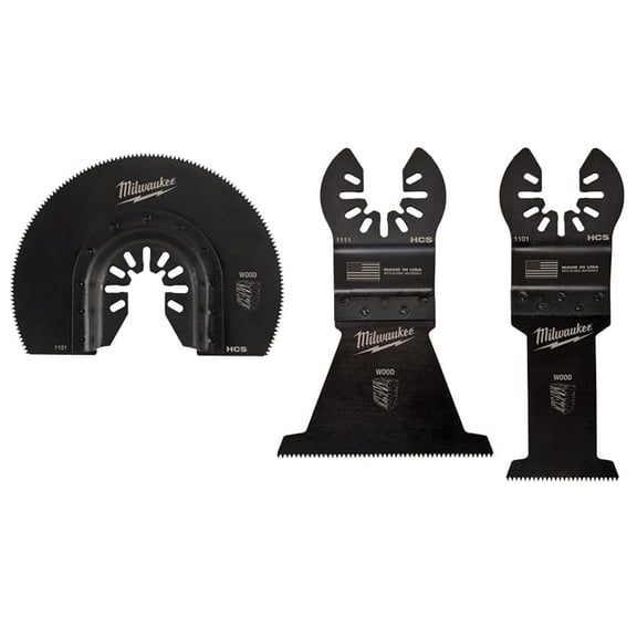 Milwaukee 49-10-9004 OPEN-LOK 3-Piece Wood Cutting Oscillating Multi-Tool Blade Variety Pack