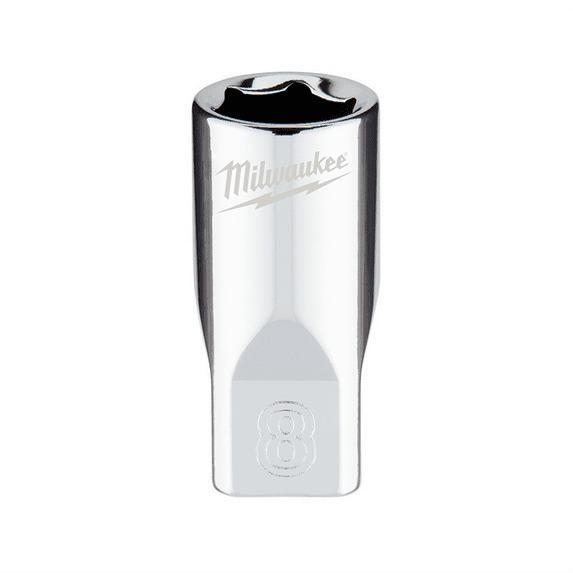 Milwaukee Tool Milwaukee Tool 1/4" Drive 8mm Metric Socket with FOUR FLAT Sides, 6-Point, Vanadium Steel, Chrome