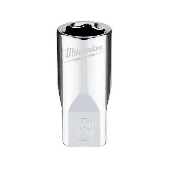 Milwaukee Tool Milwaukee Tool 1/4" Drive 8mm Metric Socket with FOUR FLAT Sides, 6-Point, Vanadium Steel, Chrome