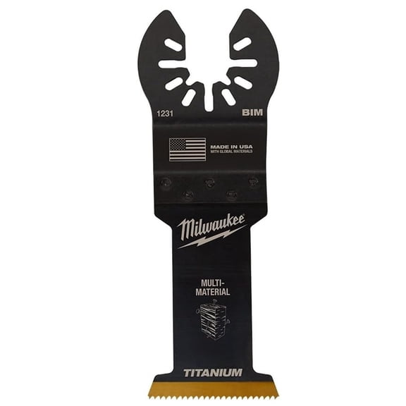 Milwaukee 49-25-1233 1-3/8 in. Titanium Bi-Metal Universal Fit Wood and Metal Cutting Multi-Tool Oscillating Blade Black