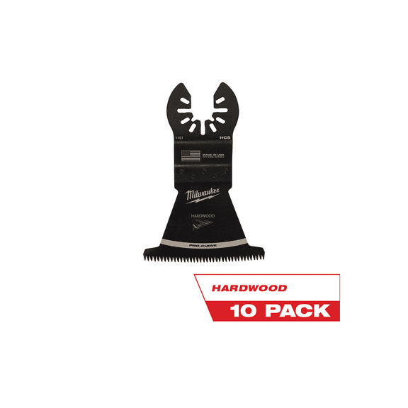 Milwaukee Tool OPEN-LOK 2-1/2" HCS Japanese Tooth PRO-CURVE Hardwood Multi-Tool Blades 10PK