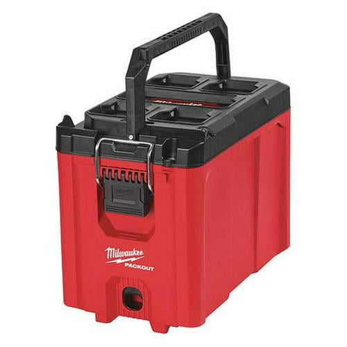 Milwaukee Tool PACKOUT Compact Tool Box, Polypropylene, Black/Red, 16-1/4 in W x 10 in D x 13 in H