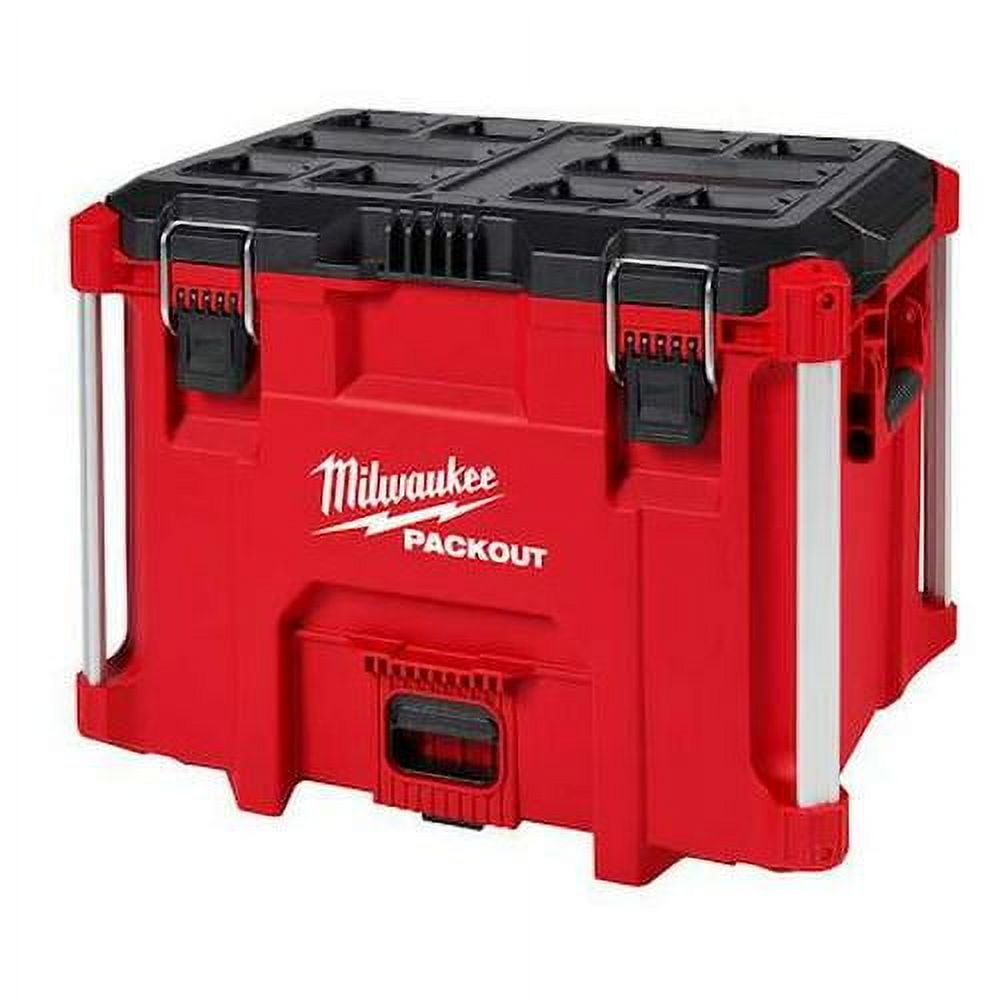 Milwaukee Tool PACKOUT XL Tool Box, Impact-Resistant, Polymer, Black/Red, 22 in W x 16 in D x 19 in H