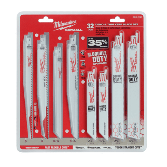 Milwaukee Tool SAWZALL Demolition and Standard Blade Set - 32PC