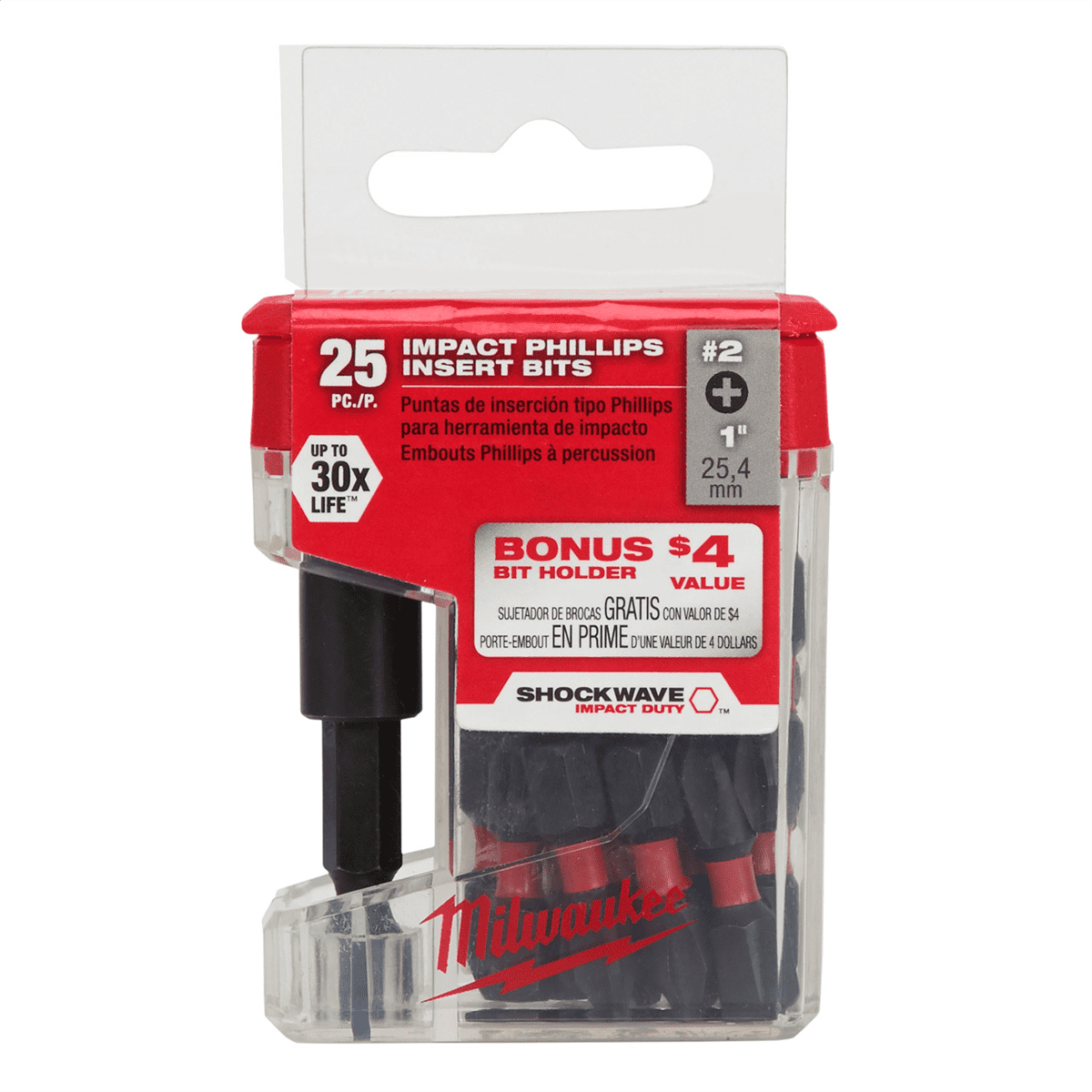 Milwaukee 25Pk 1" #2 Phillips Bit