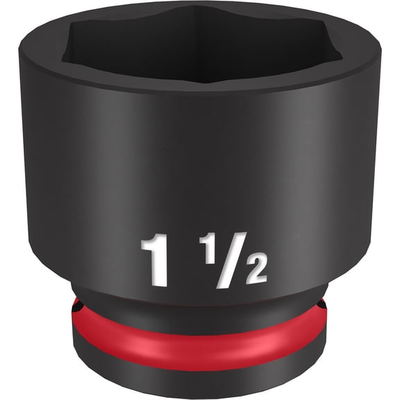 Pack of 1, Milwaukee 49-66-6218 Shockwave Impact Duty 1/2 Drive 1-1/2 Standard 6 Point Socket
