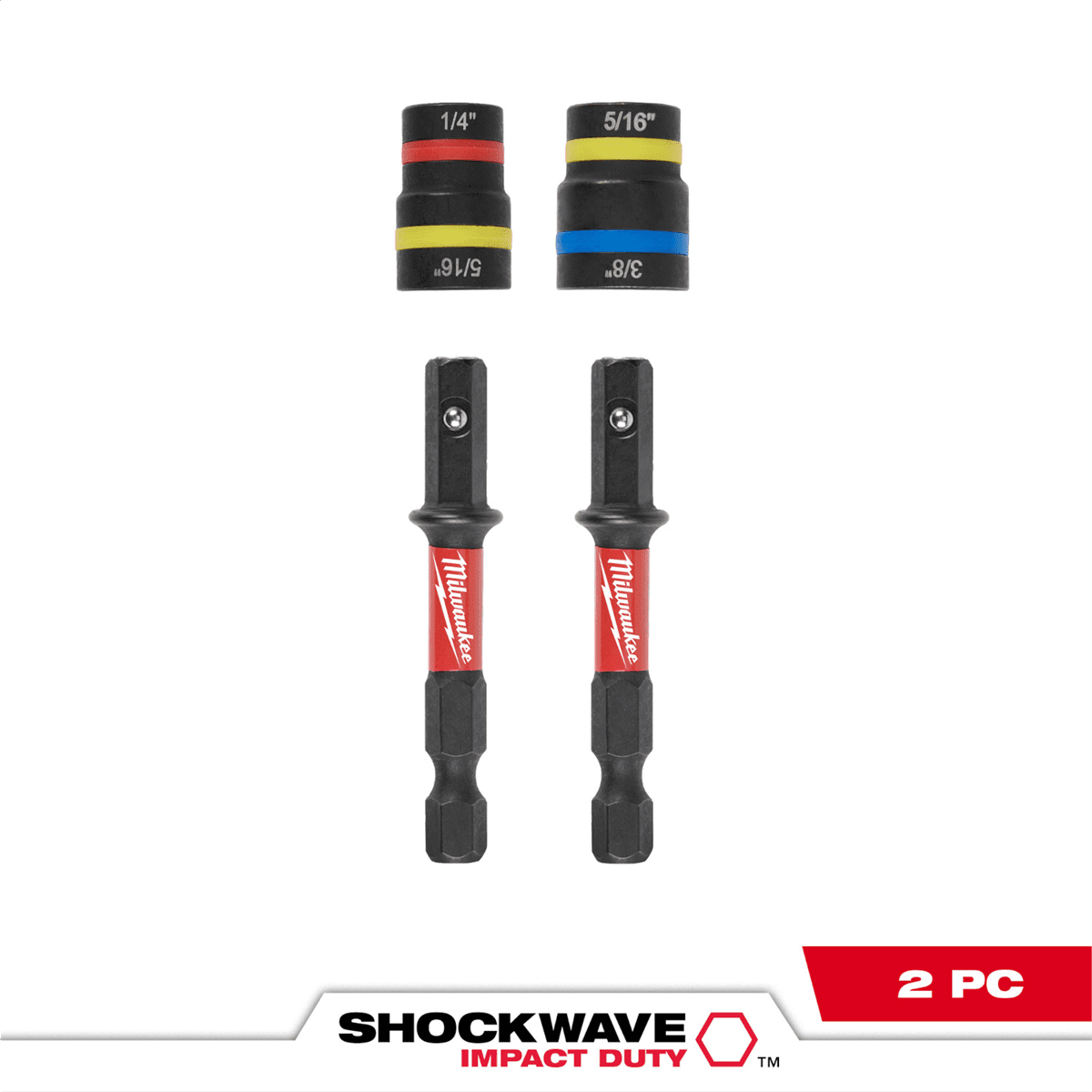 Milwaukee Tool SHOCKWAVE Impact Duty QUIK-CLEAR 2-in-1 Magnetic Nut Driver Set 2PC