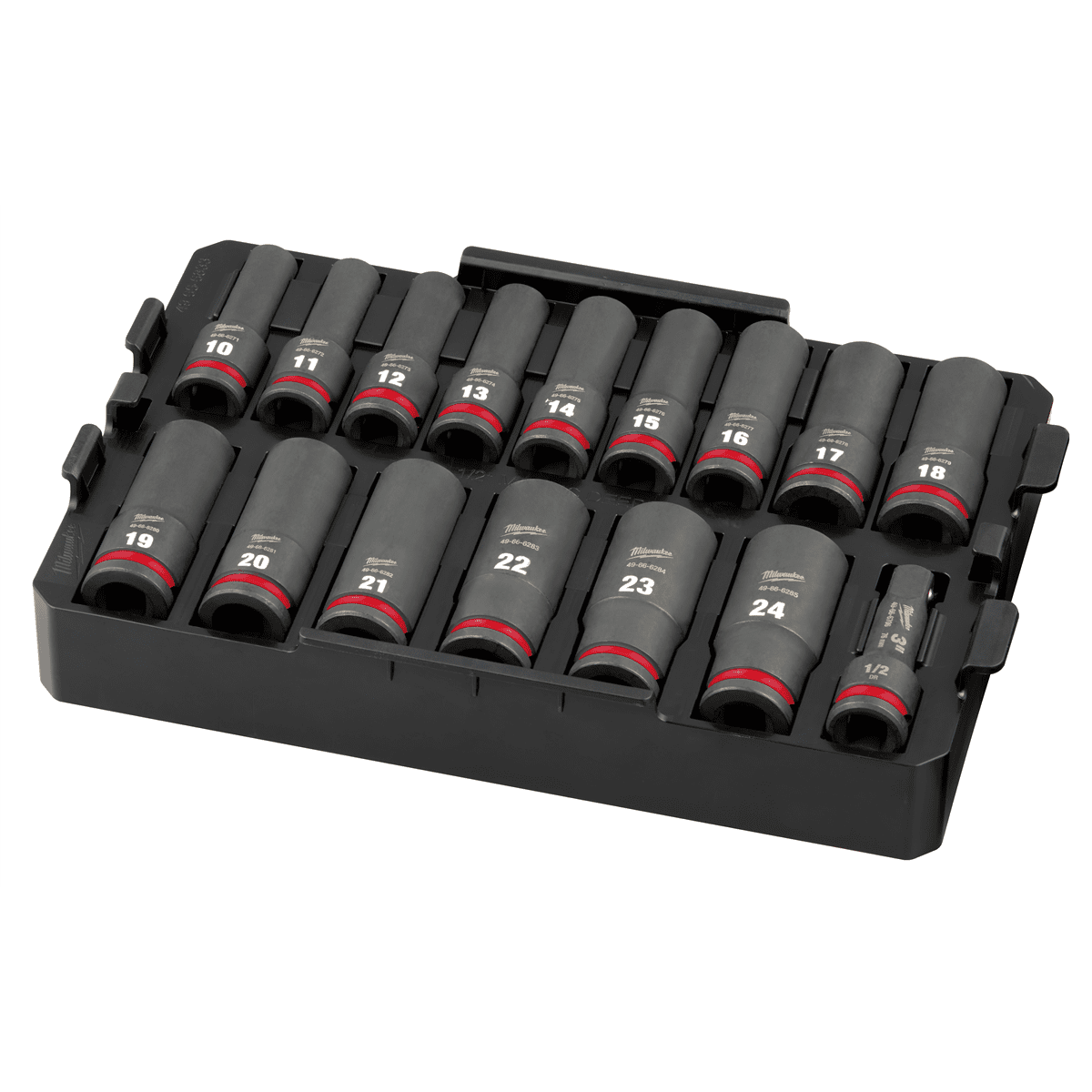 Milwaukee Tool SHOCKWAVE Impact Duty Socket 1/2&rdquo; Dr 16PC MM TRAY Set