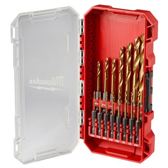 Milwaukee Tool SHOCKWAVE Impact Duty Titanium Drill Bit Set, Red, 15 Pieces
