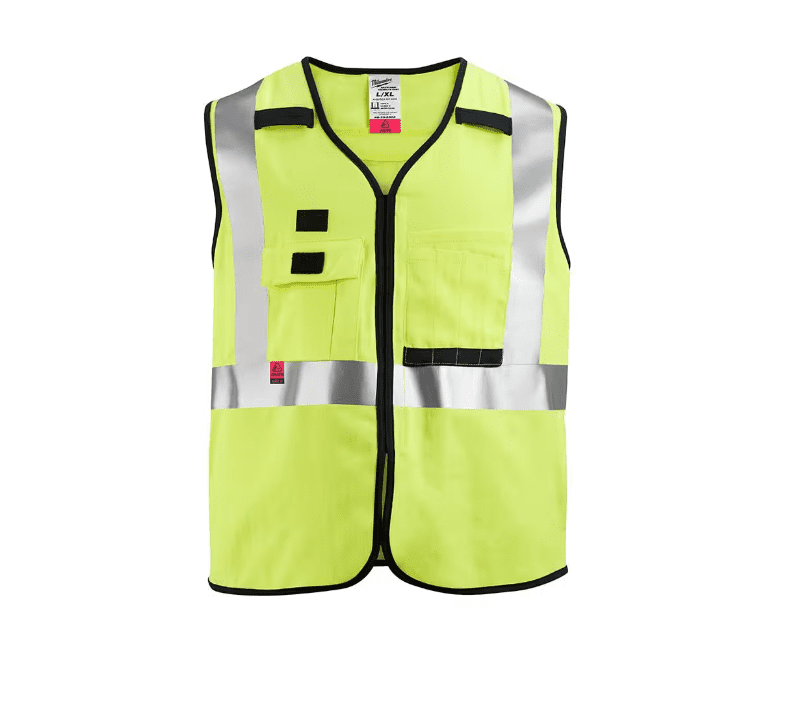 Milwaukee 48-73-5301 AR/FR Cat. 1 Class 2 High Visibility Yellow Safety Vest - S/M