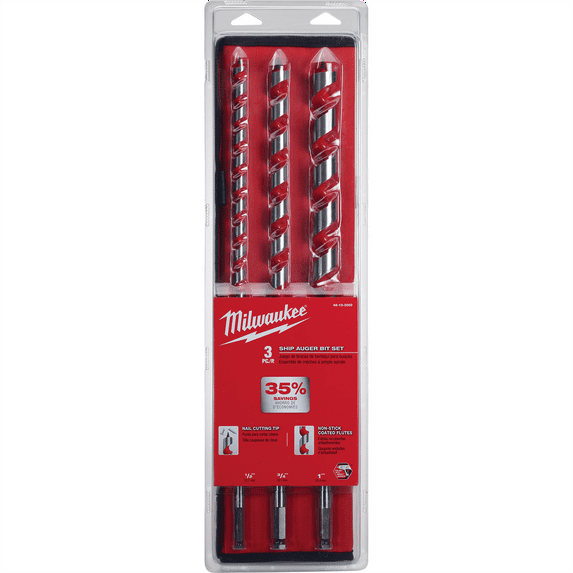Milwaukee Tool Ship Auger Bit 18" Set - 3 PC