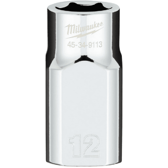 Milwaukee-45-34-9113 1/2 in. Drive 12MM Metric 6-Point Socket with FOUR FLAT Sides