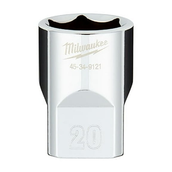 Milwaukee-45-34-9121 1/2 in. Drive 20MM Metric 6-Point Socket with FOUR FLAT Sides