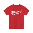 thumbnail image 1 of Milwaukee Tool Unisex Black Red Workwear Merch Inspired Design Heavy Cotton Tee, 1 of 2