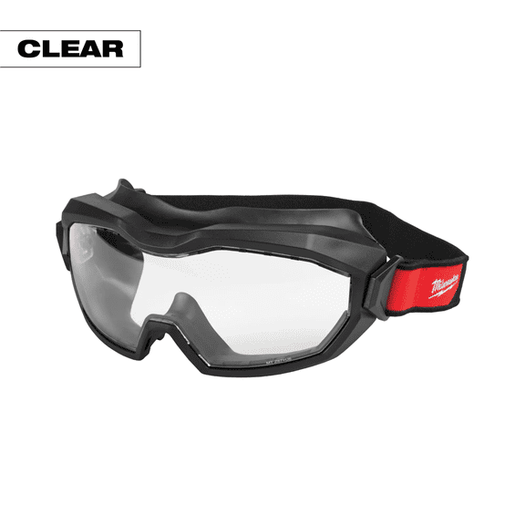 Milwaukee Tool Vented Goggles - Clear Dual Coat Lens