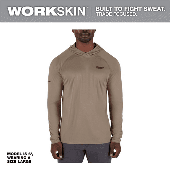 Milwaukee Tool WORKSKIN Hooded Sun Shirt- Sandstone -2X