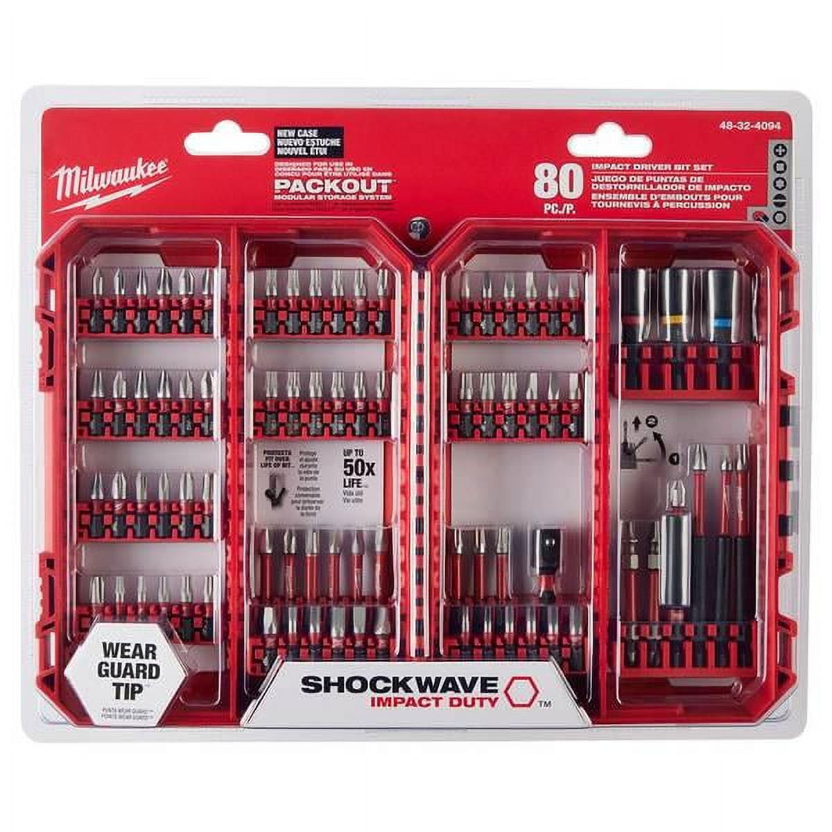 Milwaukee Wear Guard Tip Impact Duty Driver Bit, 80-Piece