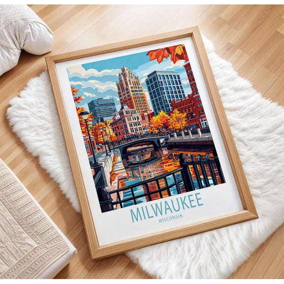 Milwaukee Wisconsin Urban Travel Home Decor