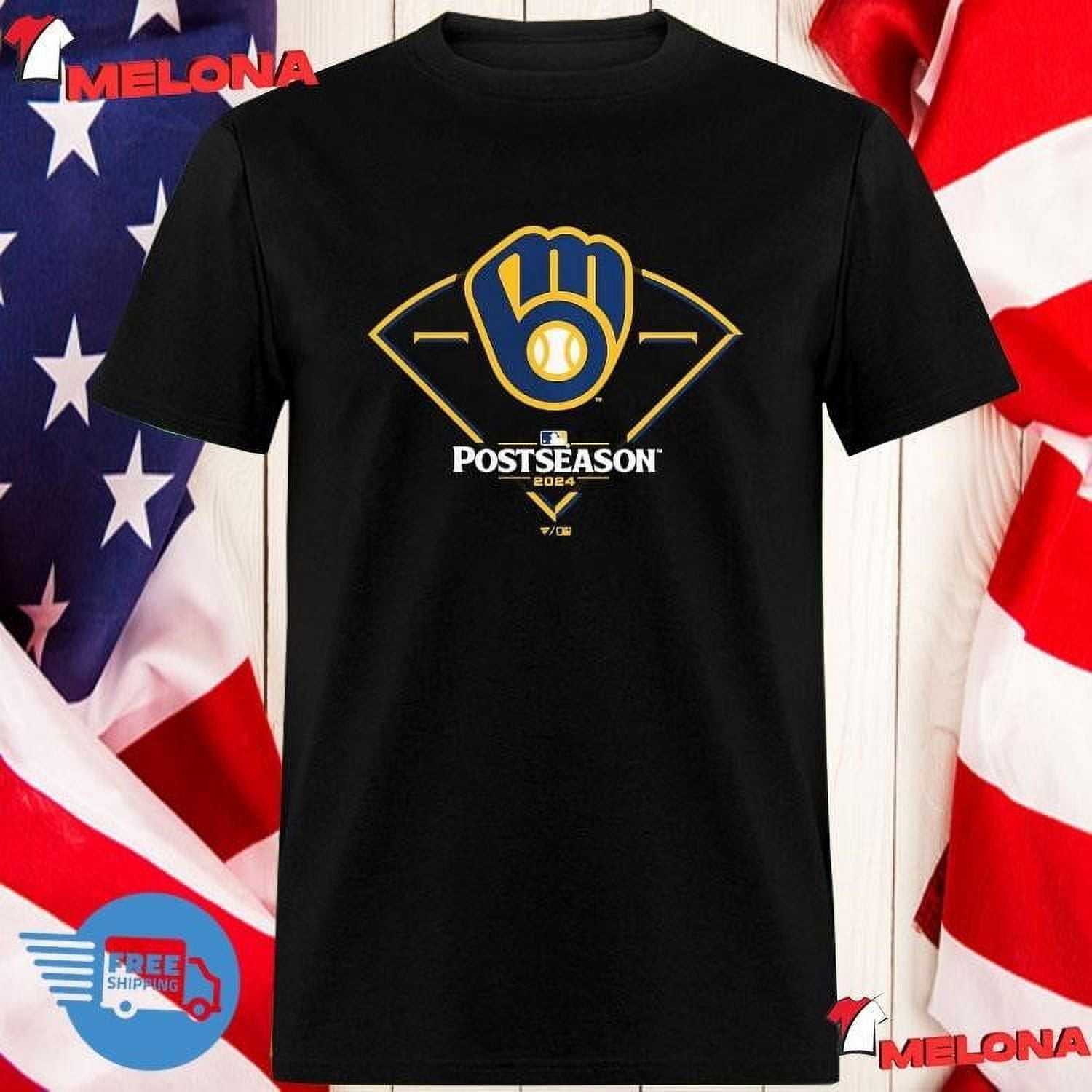 Milwaukeebrewers2024mlbpostseasonaroundthehornshirt