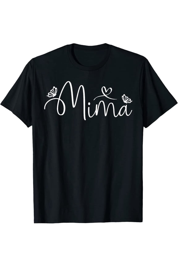 Mima Cute Grandma Butterfly Heart T-Shirt