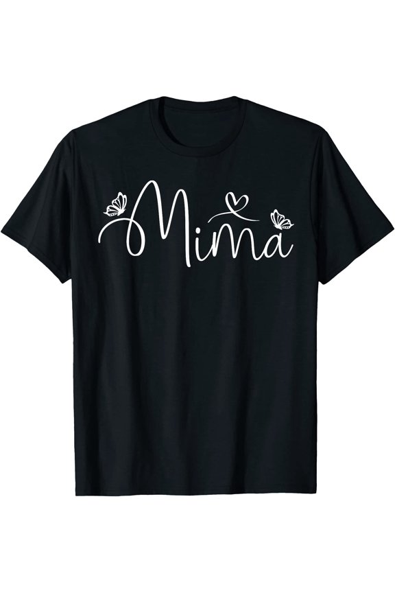 Mima Cute Grandma Mother's Day Butterfly Heart T-Shirt