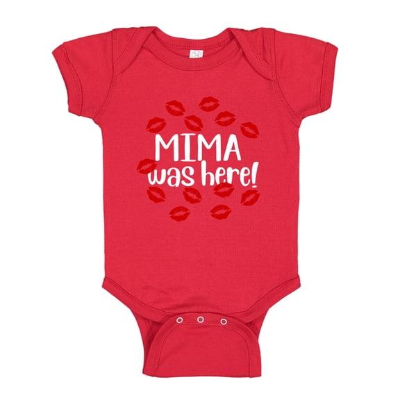 Mima Was Here Baby Bodysuit One Piece NB Red