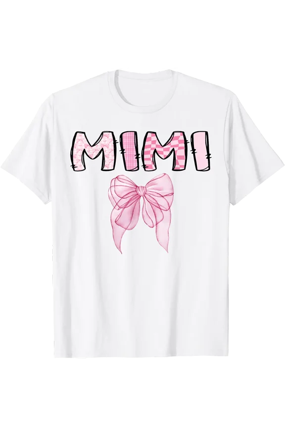 Mimi Birthday Girl Matching Coquette Pink Bow T-Shirt, Unisex T-Shirt