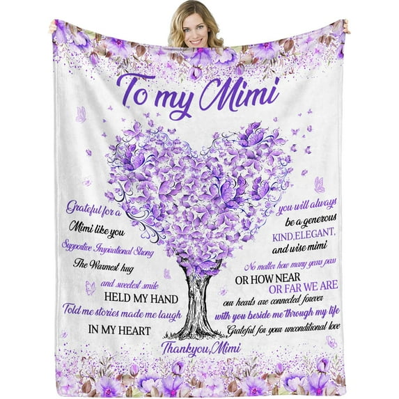 Mimi Blanket for Mimi Gifts from Grandaughter&Grandson- 50” X 60” Mimi Throw Blanket for Christmas Mothers Day Birthday (Mimi)