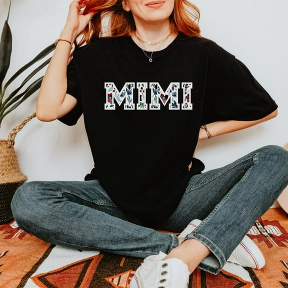 Mimi Floral T-Shirt, Floral Mimi Shirt, Retro Flowers Mimi Tee, Cute Mimi Shirt For Mom, Vintage Flowers Mimi T-Shirt