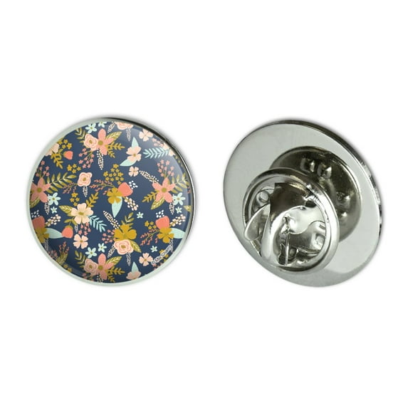 Mimi Flowers Metal 0.75" Lapel Hat Pin Tie Tack Pinback