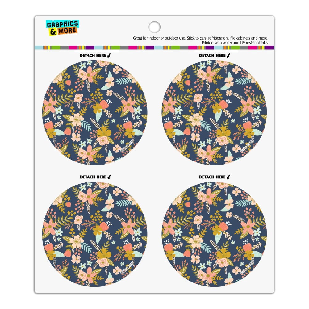Mimi Flowers Refrigerator Fridge Locker Vinyl Circle Magnet Set ...