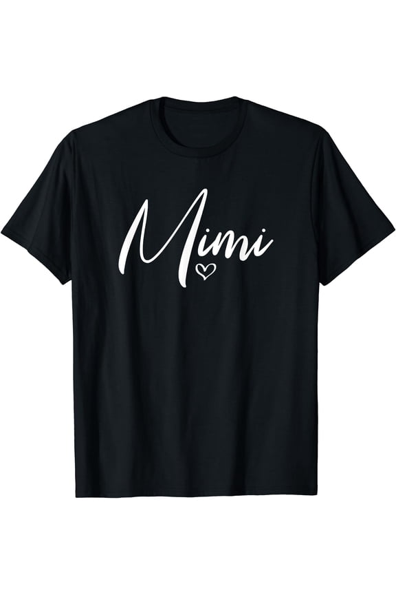 Mimi For Grandma Women Christmas Mother's Gift Grandparents T-Shirt Black Medium