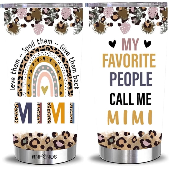 Mimi Gifts Coffee Tumblers with Lids and Straws, My Favorite People Call Me Mimi Mother''s Day Travel Tumbler Cups 20 OZ