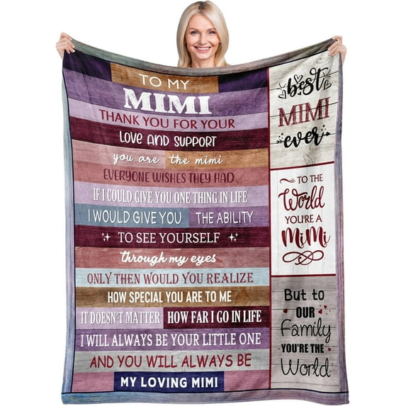 Mimi Gifts, Gift for Mimi Blanket, Mimi Birthday Gifts, Mimi Gifts for Grandma, Best Mimi Ever Gifts, Gifts for Mimi from Grandkids, Mimi Gifts for Christmas Throw Blanket 50"x60"