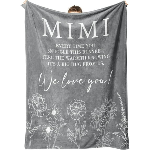 Mimi Gifts for Grandma, Gifts for Mimi Blanket, Mimi Birthday Gifts, Mimi Gifts for Mothers Day Christmas, Super Soft Flannel Throw Blanket for Mimi 50" x 60"