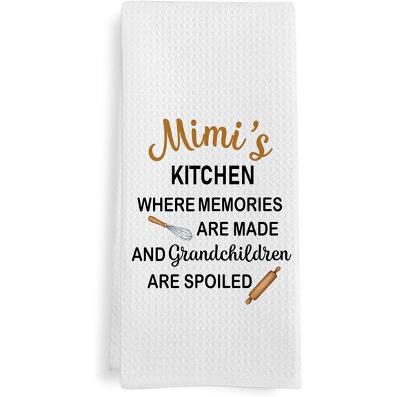 Mimi Gifts Kitchen Towels, Mothers Day Birthday Gifts for Mimi Dish Tea Towels, Grandma Mimi''s Kitchen Decorative Hand Towel Gift from Grandchildren Grandkids, 16x24 Inch