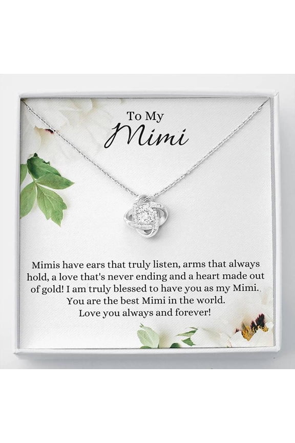 Mimi Gifts Mimi Necklace, Gift Box with Personalized Message for Mimi, Custom Message Card, Mothers Day, Christmas & More