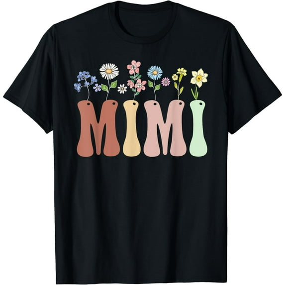 Mimi Gifts Women Wildflower Floral Design Mimi T-Shirt