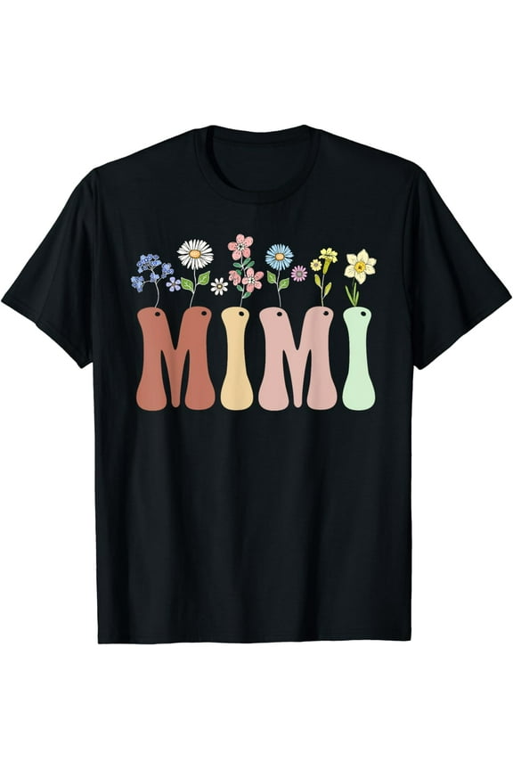 Mimi Gifts Women Wildflower Floral Design Mimi T-Shirt