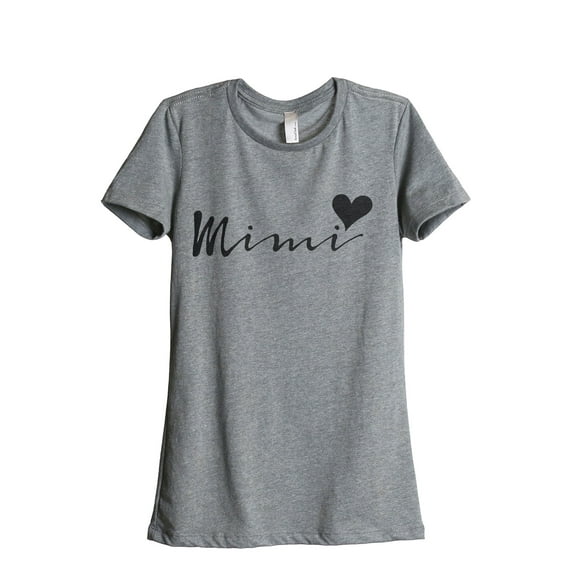 Mimi Heart Women's Fashion Relaxed T-Shirt Tee Heather Grey Small