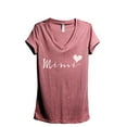 thumbnail image 1 of Mimi Heart Women's Fashion Relaxed V-Neck T-Shirt Tee Heather Rouge Medium, 1 of 3