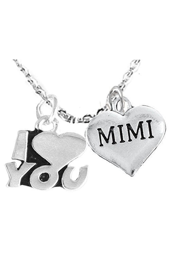 Mimi I Love You Adjustable Curb Chain Necklace, Hypoallergenic, Safe-Nickel, Lead, Cadmium Free