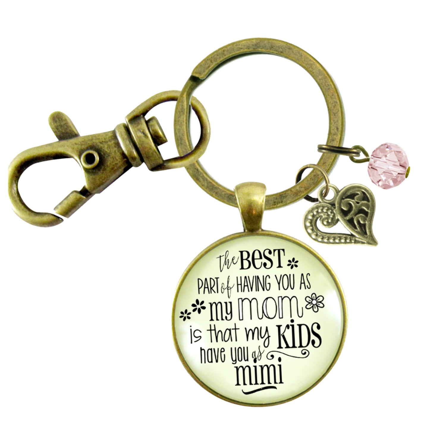 Mimi Keychain Best Part You as Mom Kids Grandma Adult Jewelry Gift Daughter