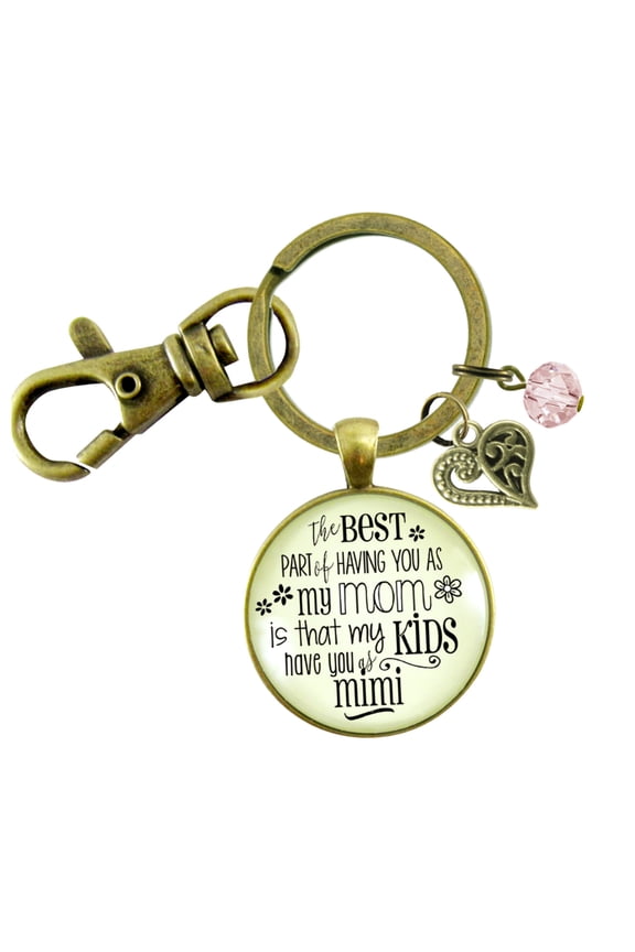 Mimi Keychain Best Part You as Mom Kids Grandma Adult Jewelry Gift Daughter