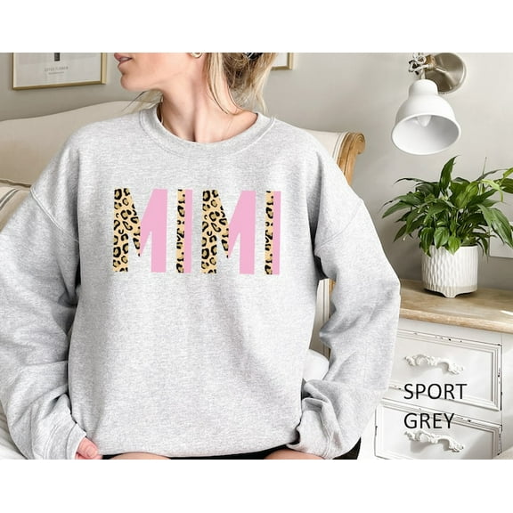 Mimi Leopard Sweatshirt, Mimi, Mimi Sweater, Mimi Leopard Print Sweat, Gifts For Mimi, Woman Sweat, Mimi Hoodie, Sweatshirt Size S-5Xl