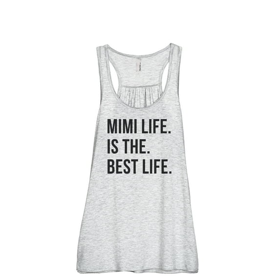 Mimi Life Is The Best Life Women's Fashion Sleeveless Flowy Racerback Workout Yoga Tank Top Sport Grey X-Large