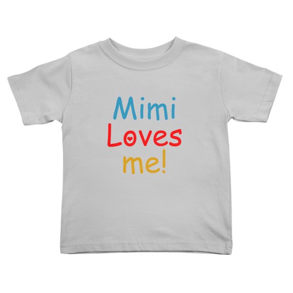 Mimi Loves Me Funny Toddler T-Shirts for Boys Girls (Gray, Youth L)