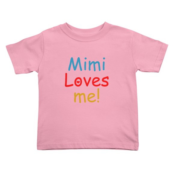Mimi Loves Me Funny Toddler T-Shirts for Boys Girls (Pink, Youth M)
